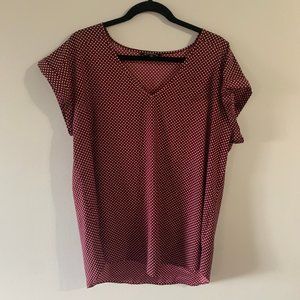 Red V-neck Shirt